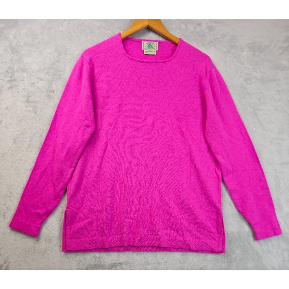 McCulley's Highlands NC Purple 100% Cashmere Tunic Sweater Made in Scotland XL
